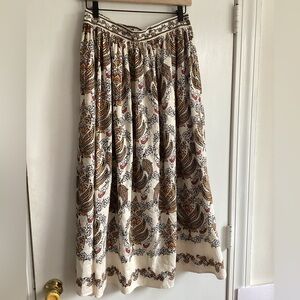 NWT Max Studio Gathered Waist Floral Skirt size S